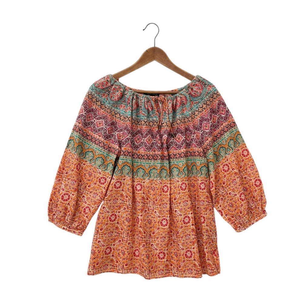 Ralph Lauren Bohemian Multicolor Peasant Top